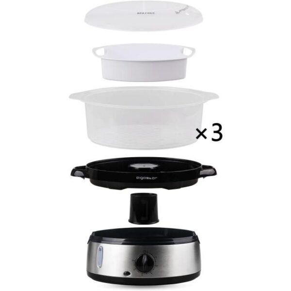 Aigostar Fitfoodie Steel 30INA - Dampfgarer Bild 2 Zu sehen ist AZ Produktbild 2 zu folgenden Produkt: Aigostar Fitfoodie Steel 30INA - Dampfgarer