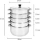 AllRight 5 Etagen Dampfkocher Mantovarka Gardampfkochtopf Set Bild 2 Zu sehen ist AZ Produktbild 2 zu folgenden Produkt: AllRight 5 Etagen Dampfkocher Mantovarka Gardampfkochtopf Set