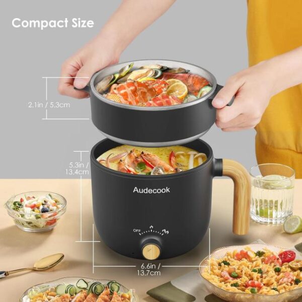 Audecook Elektrische Hot Pot und Dampfgarer Bild 4 Zu sehen ist AZ Produktbild 4 zu folgenden Produkt: Audecook Elektrische Hot Pot und Dampfgarer