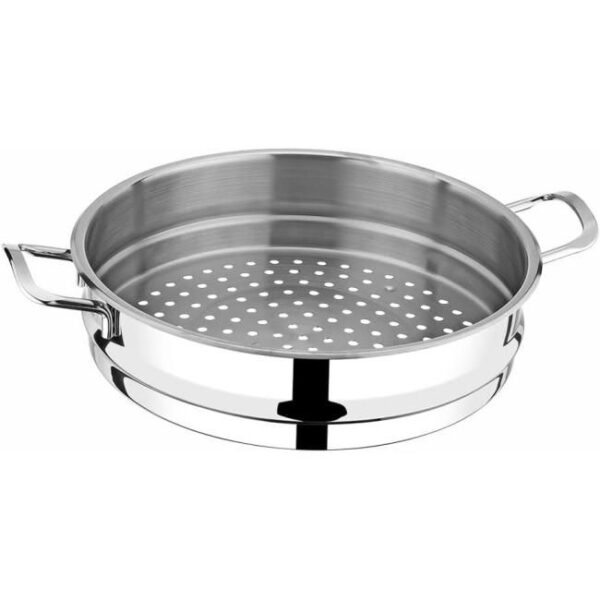 BEM Dampfkocher: 6-tlg Set aus Edelstahl, Ø 26 cm, Russische Mantowarka mit Dampfeinsatz und Glasdeckel, Dampfkochtopf, auch für Induktionsherd Bild 4 Zu sehen ist AZ Produktbild 4 zu folgenden Produkt: BEM Dampfkocher: 6-tlg Set aus Edelstahl, Ø 26 cm, Russische Mantowarka mit Dampfeinsatz und Glasdeckel, Dampfkochtopf, auch für Induktionsherd