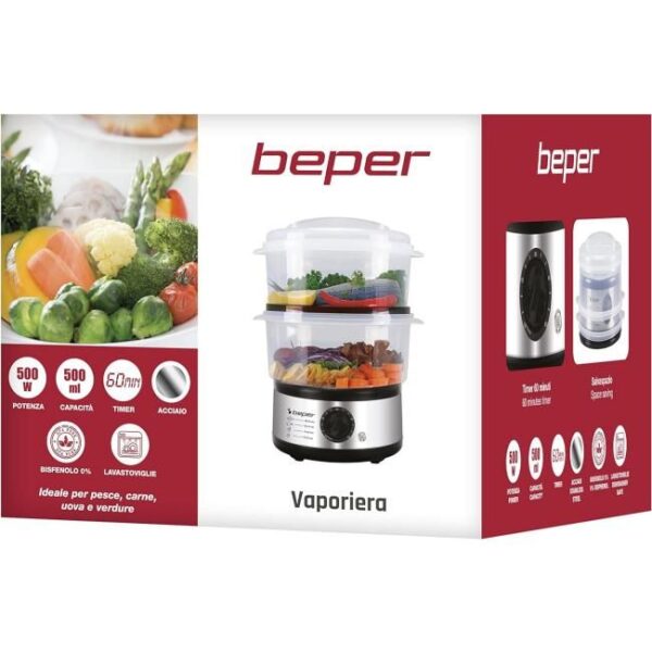 Zu sehen ist AZ Produktbild 4 zu folgenden Produkt: Beper - 5 L Multifunktionaler Dampfgarer
