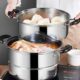 Cabilock Edelstahl Dampfgarer Topf Suppentopf Pastatopf Dampfkorb 3 Schichten Dim Sum Dämpfer Kochtopf Chinesischer Dampfer Dampftopf für Hot Pot Gemüse Kartoffel Dumpling Küche Kochgeschirr 26cm Bild 2 Zu sehen ist AZ Produktbild 2 zu folgenden Produkt: Cabilock Edelstahl Dampfgarer Topf Suppentopf Pastatopf Dampfkorb 3 Schichten Dim Sum Dämpfer Kochtopf Chinesischer Dampfer Dampftopf für Hot Pot Gemüse Kartoffel Dumpling Küche Kochgeschirr 26cm
