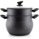 Zu sehen ist AZ Produktbild 1 zu folgenden Produkt: CousCous Topf/Dampfgarer Agadir 8 Liter, Couscoussiere (3-in-1) Dämpfer Induktion mit Glasdeckel