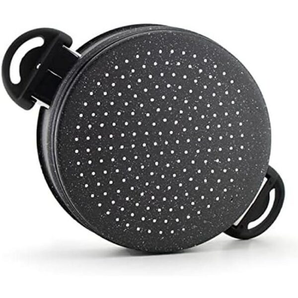 Zu sehen ist AZ Produktbild 3 zu folgenden Produkt: CousCous Topf/Dampfgarer Agadir 8 Liter, Couscoussiere (3-in-1) Dämpfer Induktion mit Glasdeckel