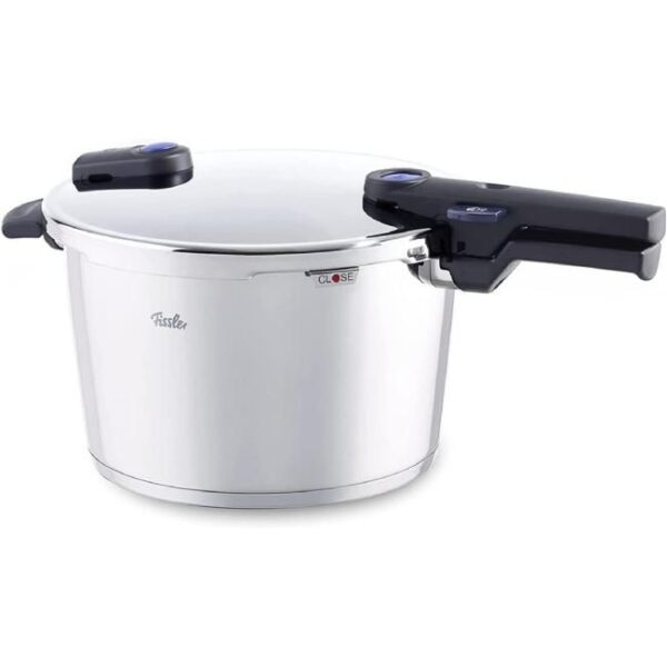 Fissler Vitaquick / Induktions-Schnellkochtopf Edelstahl-Dampfkochtopf, 2 Garstufen, stapelbar, Silber, 6 Liter Bild 1 Zu sehen ist AZ Produktbild 1 zu folgenden Produkt: Fissler Vitaquick 3,5 L Schnellkochtopf