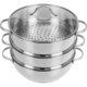 Zu sehen ist AZ Produktbild 1 zu folgenden Produkt: GRÄWE Topf mit 2 Dampfeinsätzen und Glasdeckel, Kochtopf zum Dünsten, 28 cm, Dampftopf, Dampfgarer, Gemüse- und Kartoffeldämpfer, spülmaschinengeeignet, induktionsgeeignet
