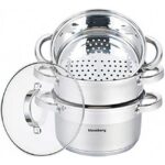 Zu sehen ist AZ Produktbild 1 zu folgenden Produkt: Klausberg Dampfkocher 20cm Set Induktion Kochtopf