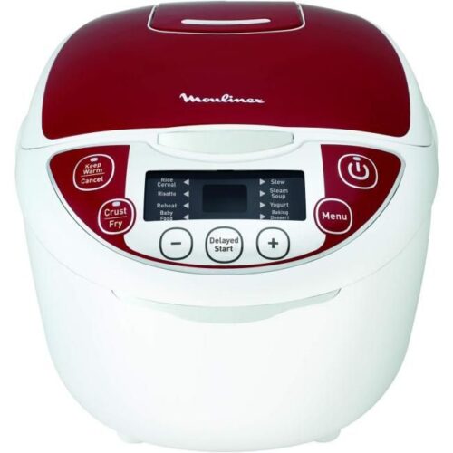 Zu sehen ist AZ Produktbild 1 zu folgenden Produkt: Moulinex MK705111 Multikocher, 12-in-1, Rot, 5 l