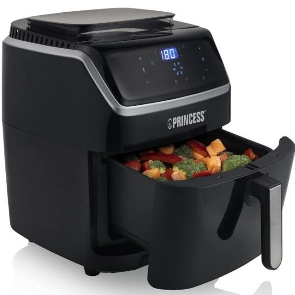 Zu sehen ist AZ Produktbild 4 zu folgenden Produkt: Princess Dampf-Heißluftfritteuse – 2-in-1 Dampfgarer & Airfryer