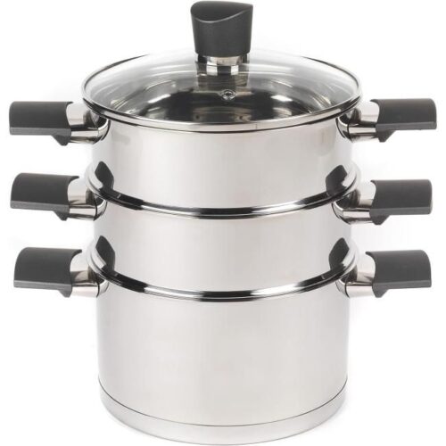 Russell Hobbs RH01170EU Excellence 3-teilig stapelbar Dampfgarer - 18cm-Dampfgarer-Set Bild 1 Zu sehen ist AZ Produktbild 1 zu folgenden Produkt: Russell Hobbs RH01170EU Excellence 3-teilig stapelbar Dampfgarer - 18cm-Dampfgarer-Set