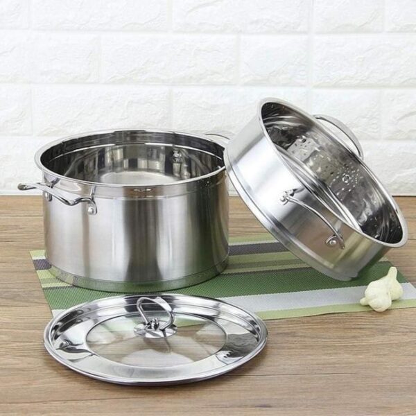 SaifFe Edelstahl-Dampfgarer, Pfannen-Set, Doppellagiges Koch-Dampfgarer-Topf, Induktionskochfeld, Gas-Kochgeschirr, Topf-Dampfgarer-Set Bild 2 Zu sehen ist AZ Produktbild 2 zu folgenden Produkt: SaifFe Edelstahl-Dampfgarer, Pfannen-Set, Doppellagiges Koch-Dampfgarer-Topf, Induktionskochfeld, Gas-Kochgeschirr, Topf-Dampfgarer-Set