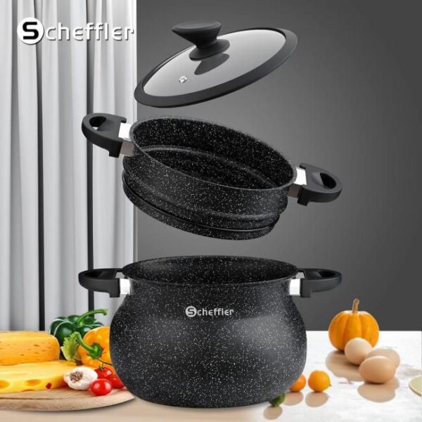 Scheffler Dämpfer Ø 20 cm, Kochtopf aus Aluminium, 4.3L Bild 2 Zu sehen ist AZ Produktbild 2 zu folgenden Produkt: Scheffler Dämpfer Ø 20 cm, Kochtopf aus Aluminium, 4.3L