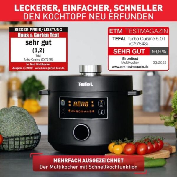 Tefal CY7548 Turbo Cuisine Multikocher Bild 3 Zu sehen ist AZ Produktbild 3 zu folgenden Produkt: Tefal CY7548 Turbo Cuisine Multikocher
