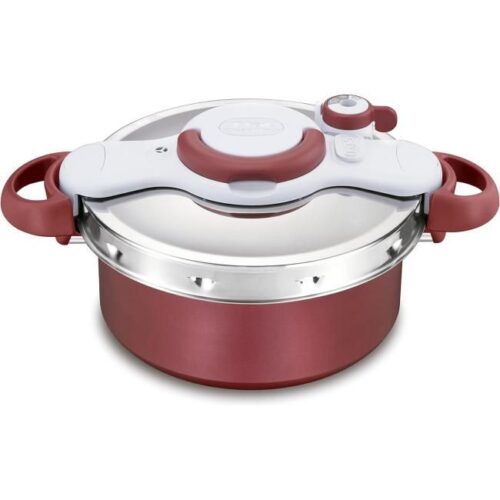 Tefal Schnellkochtopf Clipso Minut Duo 5 L - Schnellkochtopf aus Aluminium mit 5 Sicherheitssystemen und einfachem Einhand-Verschluss, langsames Feuer, Topfmodus, Dampffunktion, Schnellkochtopf Bild 1 Zu sehen ist AZ Produktbild 1 zu folgenden Produkt: Tefal ClipsoMinut Duo 5L - Schnellkochtopf aus Aluminium
