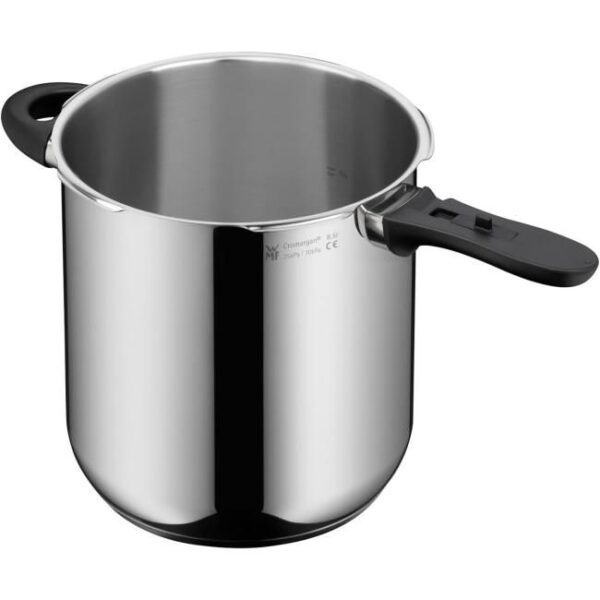 WMF Perfect Plus Schnellkochtopf Induktion 8,5l, Dampfkochtopf mit Flammschutz, großes Kochsignal, 2 Kochstufen, abnehmbarer Deckelgriff, Einhand-Kochstufenregler, Cromargan Edelstahl poliert Bild 2 Zu sehen ist AZ Produktbild 2 zu folgenden Produkt: WMF Perfect Plus Schnellkochtopf Induktion 8,5l, Dampfkochtopf mit Flammschutz, großes Kochsignal, 2 Kochstufen, abnehmbarer Deckelgriff, Einhand-Kochstufenregler, Cromargan Edelstahl poliert