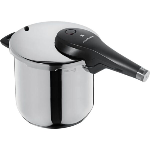 WMF Perfect Premium Schnellkochtopf Induktion 6,5l, Dampfkochtopf 22 cm, Cromargan Edelstahl poliert, 2 Kochstufen, All-In-One-Drehknopf Bild 1 Zu sehen ist AZ Produktbild 1 zu folgenden Produkt: WMF Perfect Premium Schnellkochtopf Induktion 6,5l, Dampfkochtopf 22 cm, Cromargan Edelstahl poliert, 2 Kochstufen, All-In-One-Drehknopf