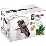 Zu sehen ist AZ Produktbild 3 zu folgenden Produkt: BRA Vitesse Profi 9 ltr. Edelstahl Schnellkochtopf – Induktion