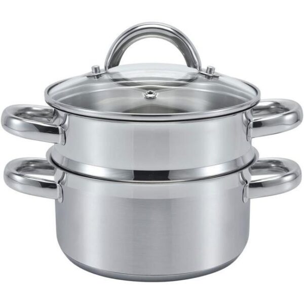 AZ-SSW Vitalo Dampf Kochtopf -1 Zu sehen ist AZ Produktbild 1 zu folgenden Produkt: SSW Vitalo Dampf Kochtopf, Edelstahl Ø 16 cm 1,6 l 4-teilig