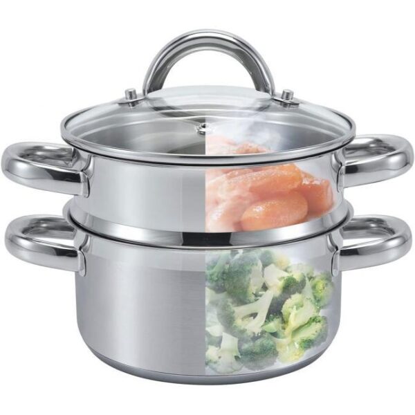 AZ-SSW Vitalo Dampf Kochtopf -3 Zu sehen ist AZ Produktbild 3 zu folgenden Produkt: SSW Vitalo Dampf Kochtopf, Edelstahl Ø 16 cm 1,6 l 4-teilig