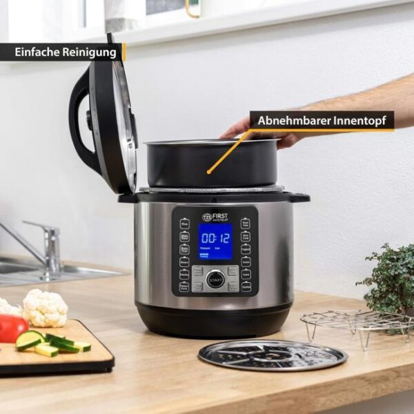 AZ-TZS First Austria E-Druckkochtopf 6l -2 Zu sehen ist AZ Produktbild 2 zu folgenden Produkt: TZS First Austria E-Druckkochtopf 6l